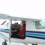 Author in plane after first solo flight