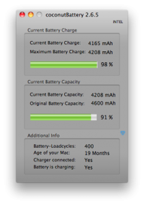 coconutBattery Screenshot coconutBattery Screenshot