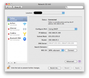 Mac Network Settings Screenshot Mac Network Settings Screenshot
