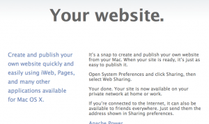Mac OS X Web Sharing Homepage Mac OS X Web Sharing Homepage